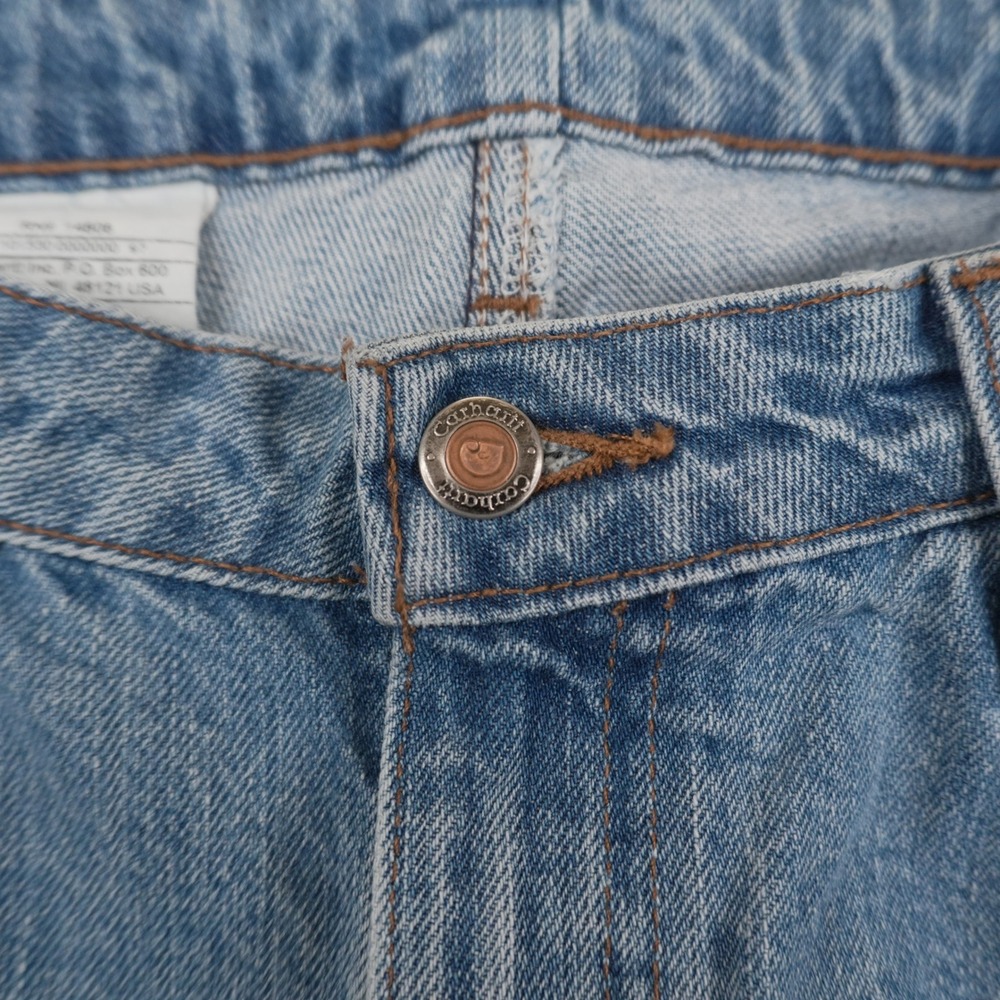 Carhartt Jeans Womens 12/30 Light Wash Blue WB160 Relaxed Straight Leg Denim - Picture 4 of 12